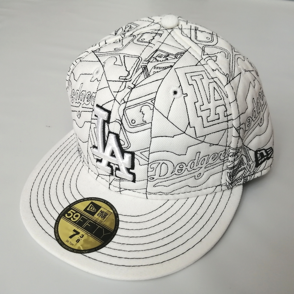 LA Dodgers Y2K White New Era Cap 7 3/8